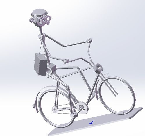金屬自行車工藝品設計下載 2.57 mb,rar格式 三維模型